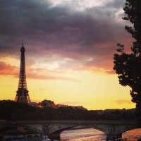 Paris sunset Eiffel Tower
